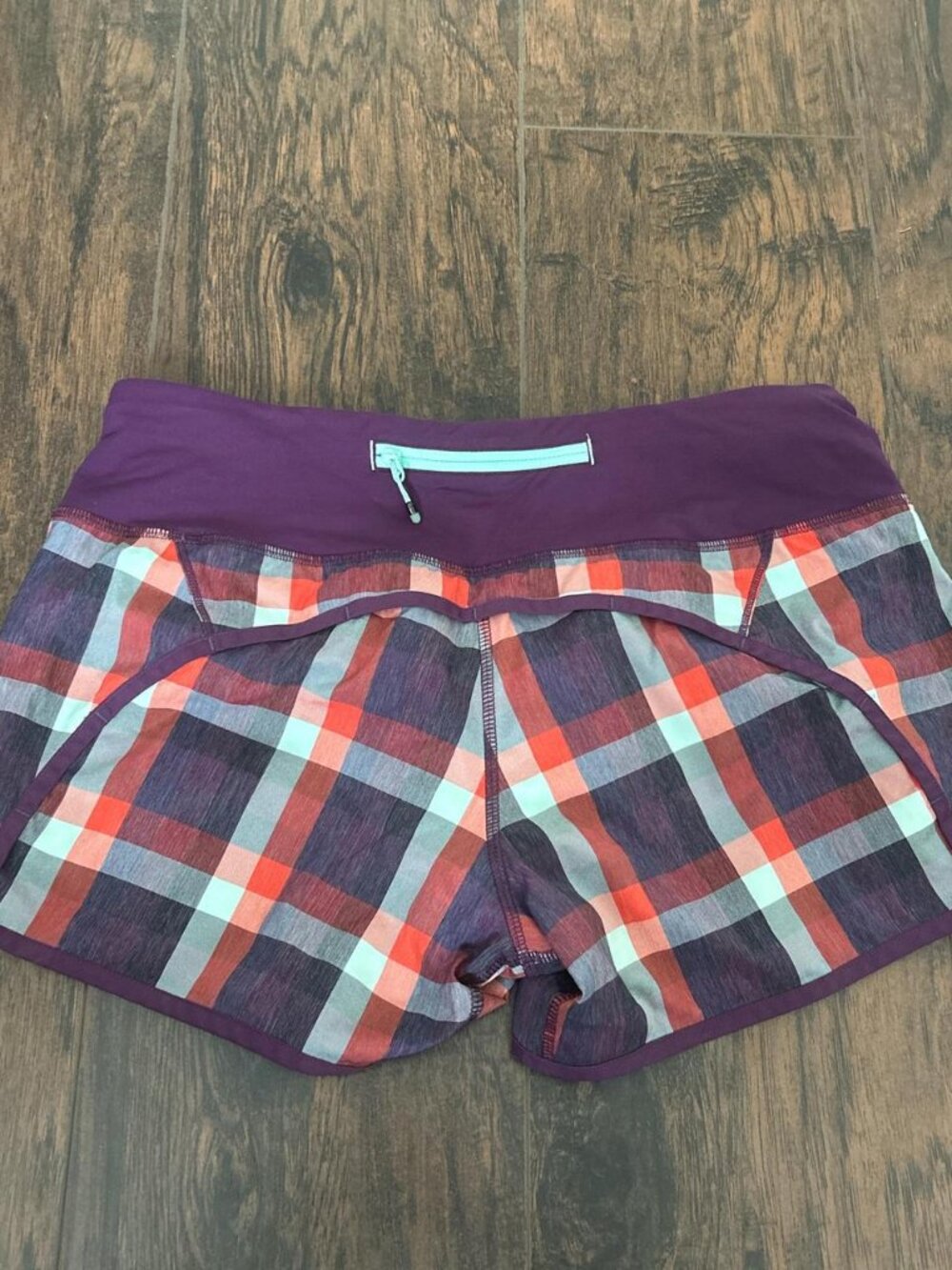Colorful Lululemon Plaid Shorts - women's size 6 - Picture 2 of 3